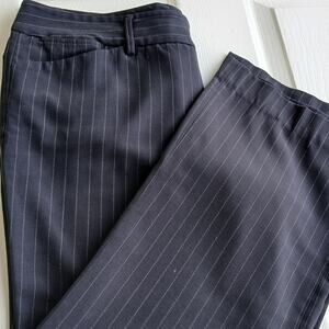 Eddie Bauer Blakely Fit Pinstripe Slacks 14 Petite black comfy real pockets